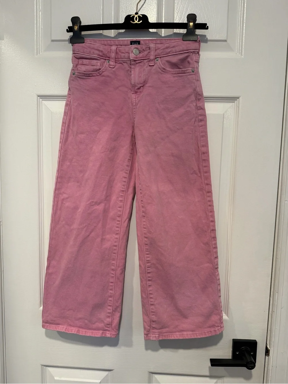 GAP Pink Wide-Leg Denim Pants